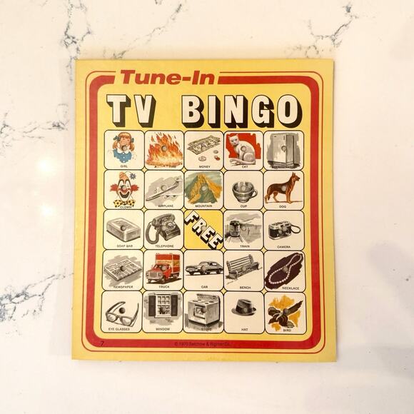 Vintage 1970 Tune-In TV Bingo Board Game — Selchow & Righter Complete Classic - Picture 10 of 16